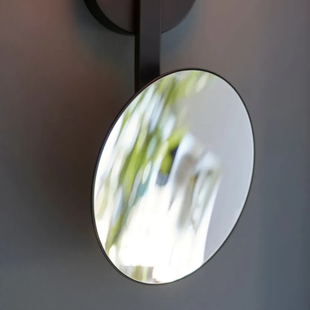 Riomaggiore Mirrored Bathroom Wall Light - Black