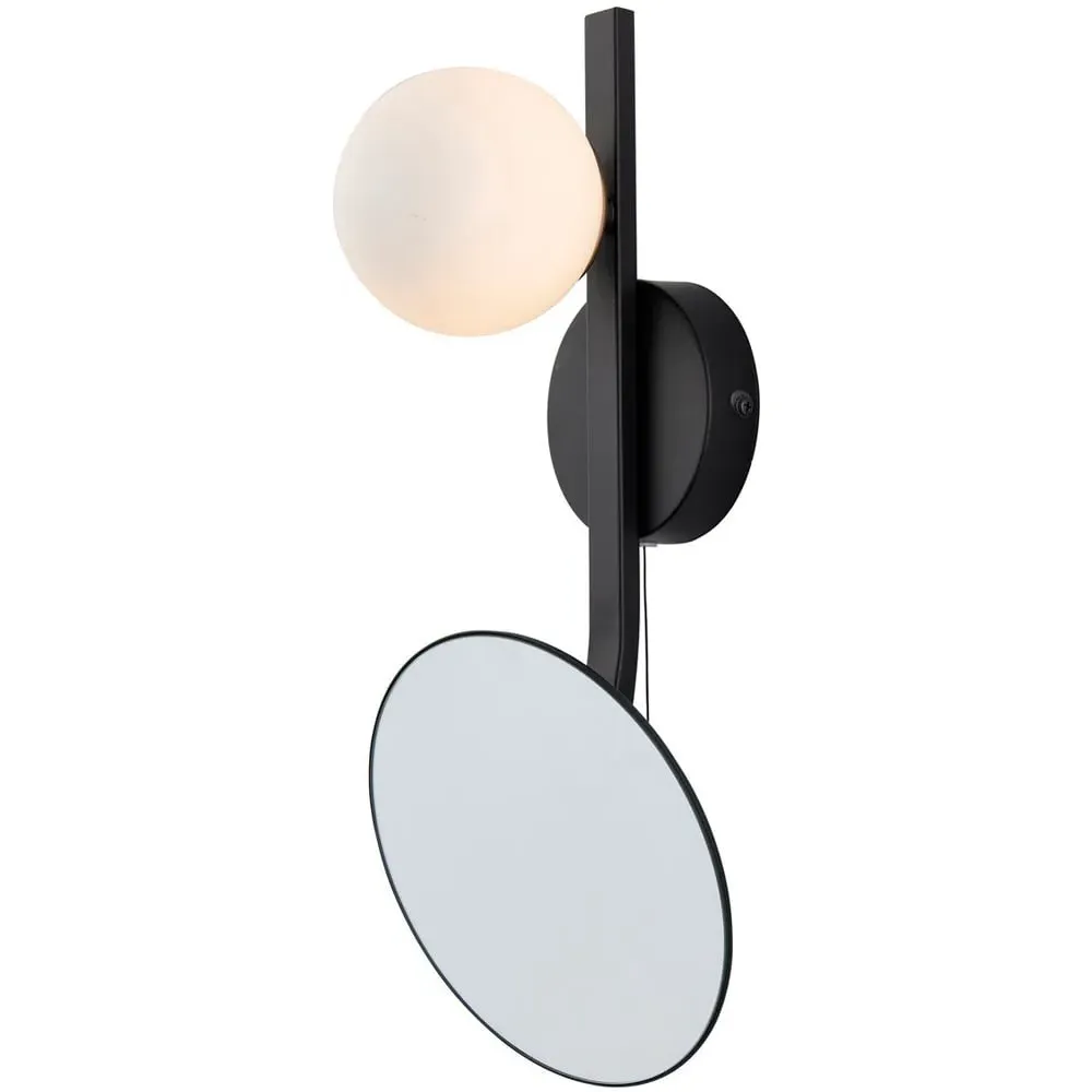 Riomaggiore Mirrored Bathroom Wall Light - Black image
