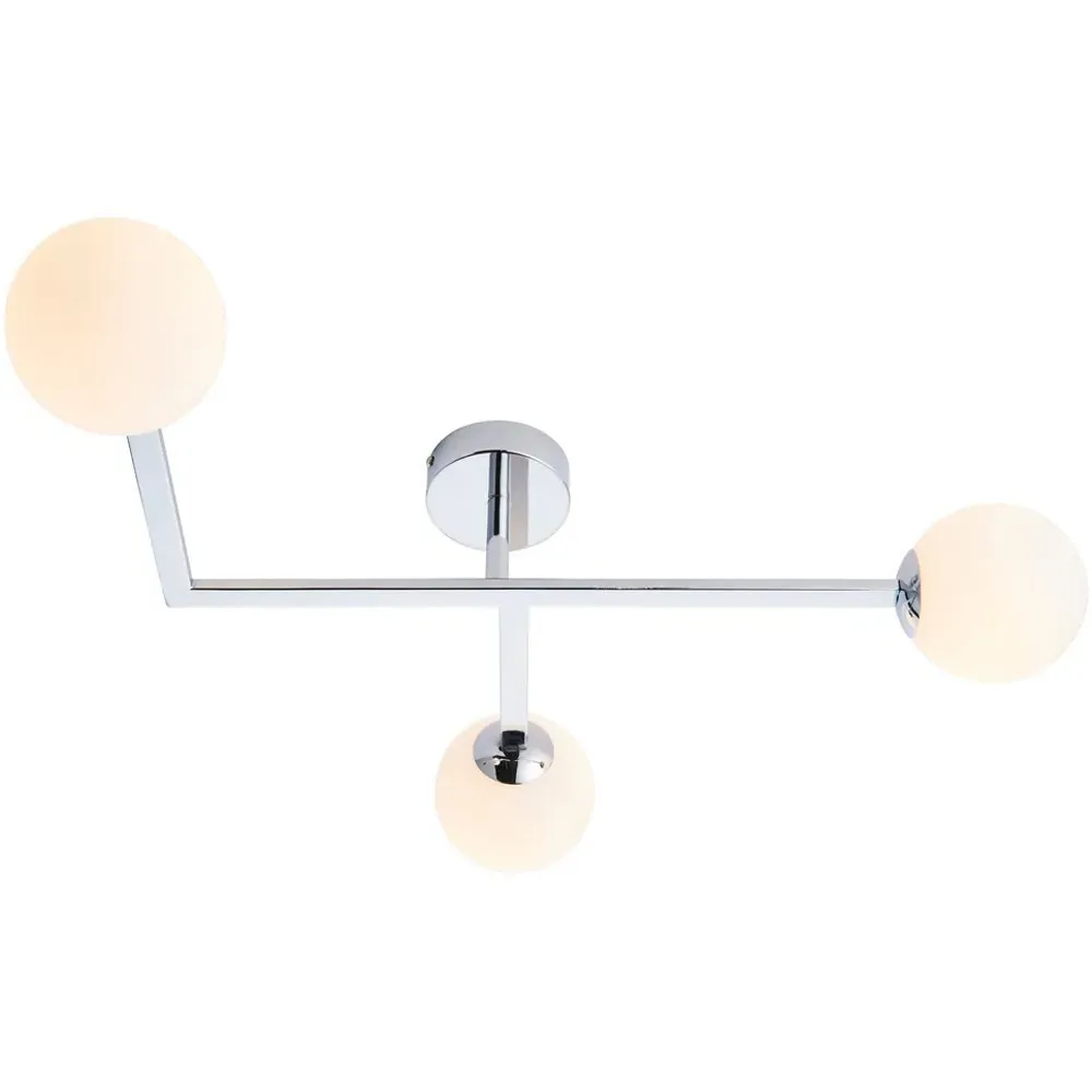 Riomaggiore Semi Flush 3 Light Ceiling Light - Silver, Chrome