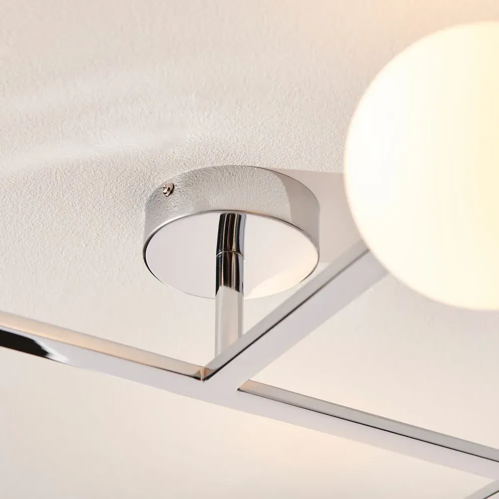 Riomaggiore Semi Flush 3 Light Ceiling Light - Silver, Chrome