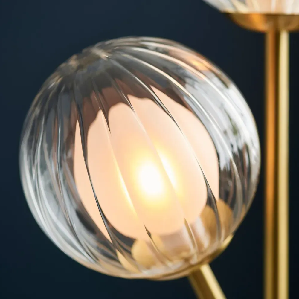 Rome 2 Light Table Lamp - Brown, Glass