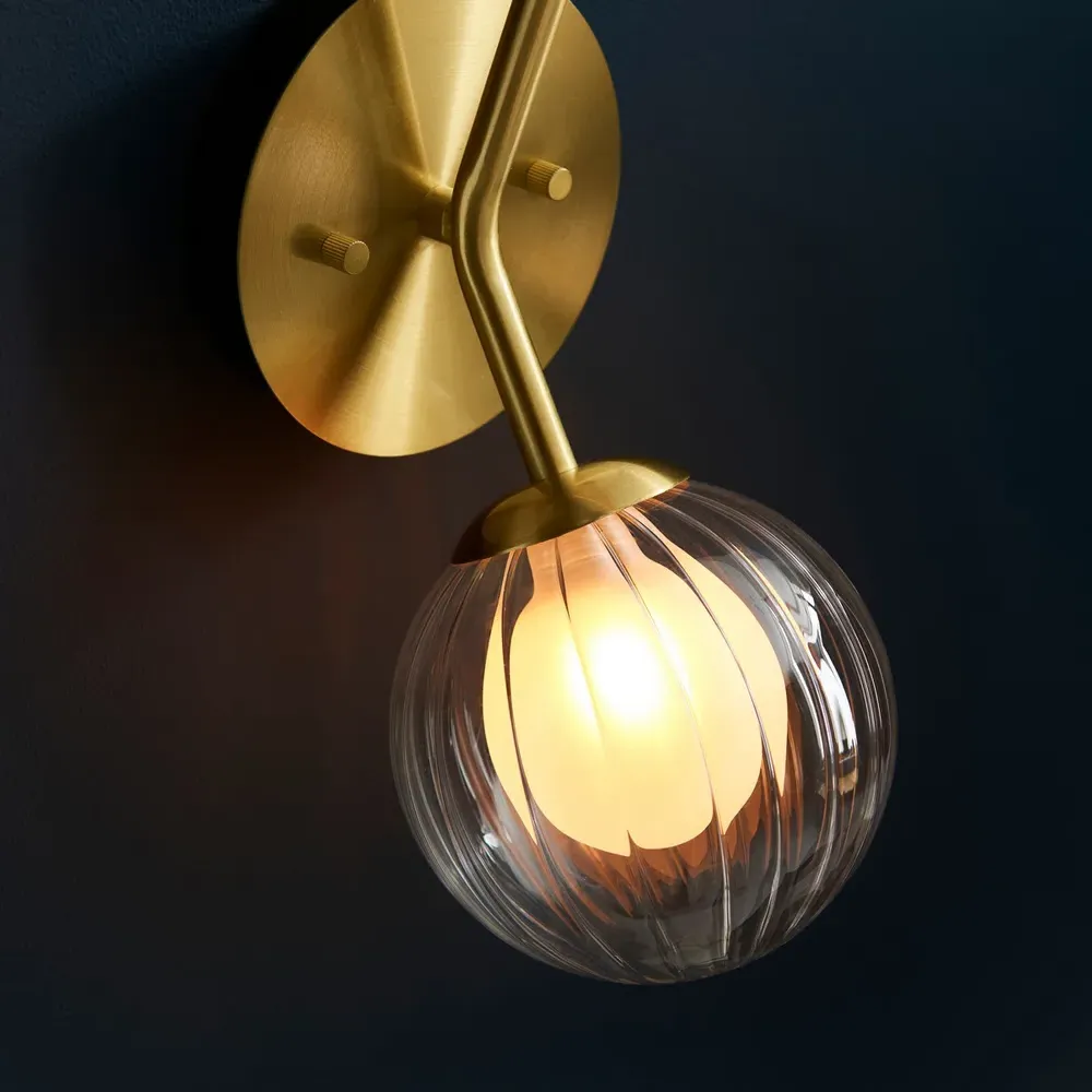 Rome 2 Light Wall Light - Brown, Glass