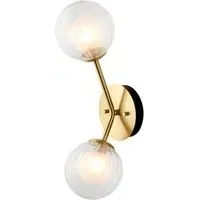 Rome 2 Light Wall Light - Brown, Glass