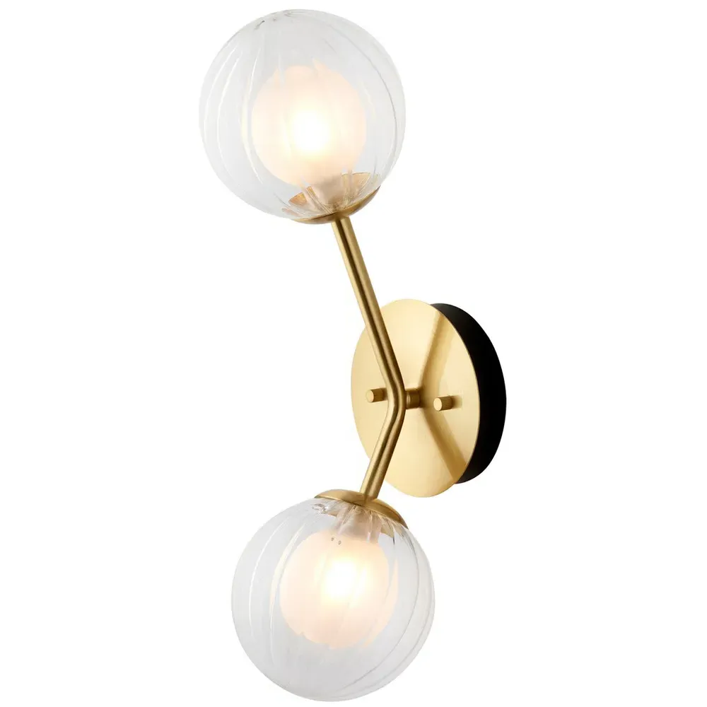 Rome 2 Light Wall Light - Brown, Glass image