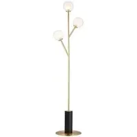Rome 3 Light Floor Lamp - Brown, Glass