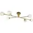 Rome 6 Light Semi Flush Ceiling Light - Brown, Glass