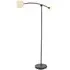 Rovigo 2 Light Floor Lamp - Black, Opal Glass
