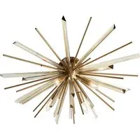 Salerno 4 Light Ceiling Pendant - Antique Brass, Glass