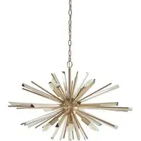 Salerno 8 Light Ceiling Pendant - Antique Brass, Glass