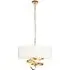 Sanremo 3 Light Pendant Ceiling Light - Gold, Cotton Fabric