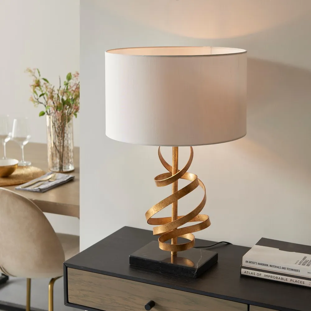 Sanremo Table Lamp - Gold, Black Marble