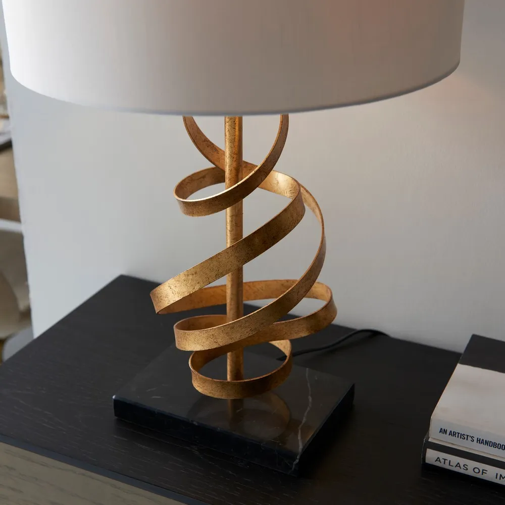 Sanremo Table Lamp - Gold, Black Marble