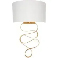 Sanremo Wall Lamp with Ribbon Detail - Gold, Fabric