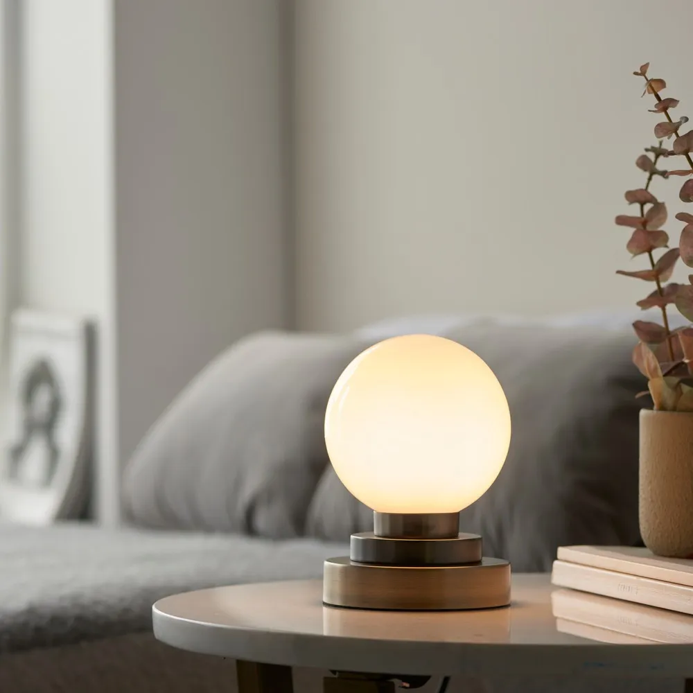 Siena Globe Table Lamp - Brass, Opal Glass