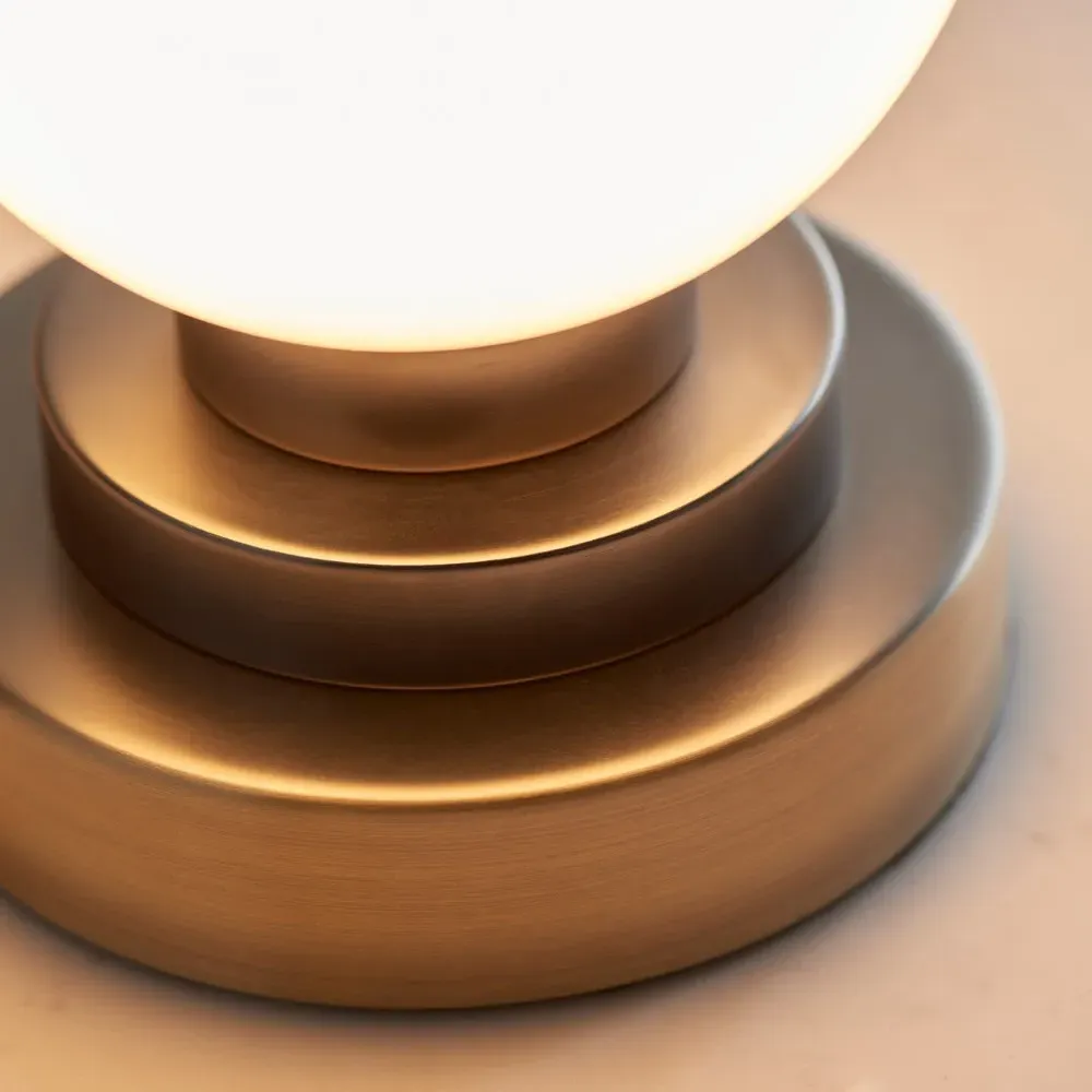 Siena Globe Table Lamp - Brass, Opal Glass