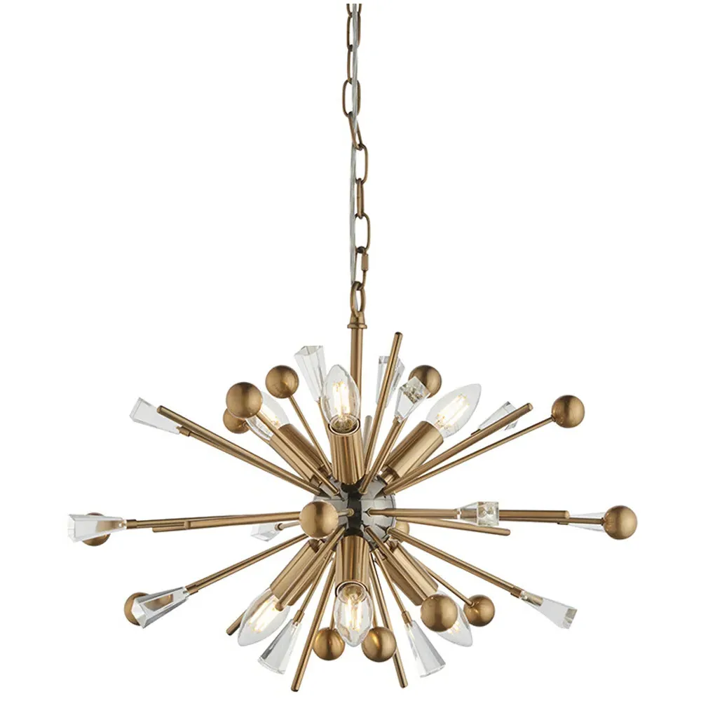 Taormina 6 Light Pendant Ceiling Light - Black Nickel, Brass