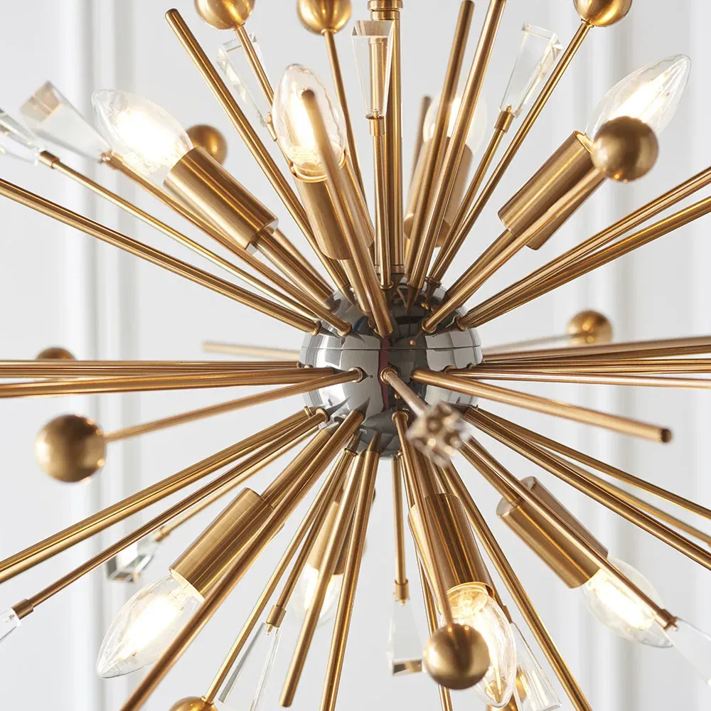 Taormina 8 Light Pendant Ceiling Light - Black Nickel, Brass