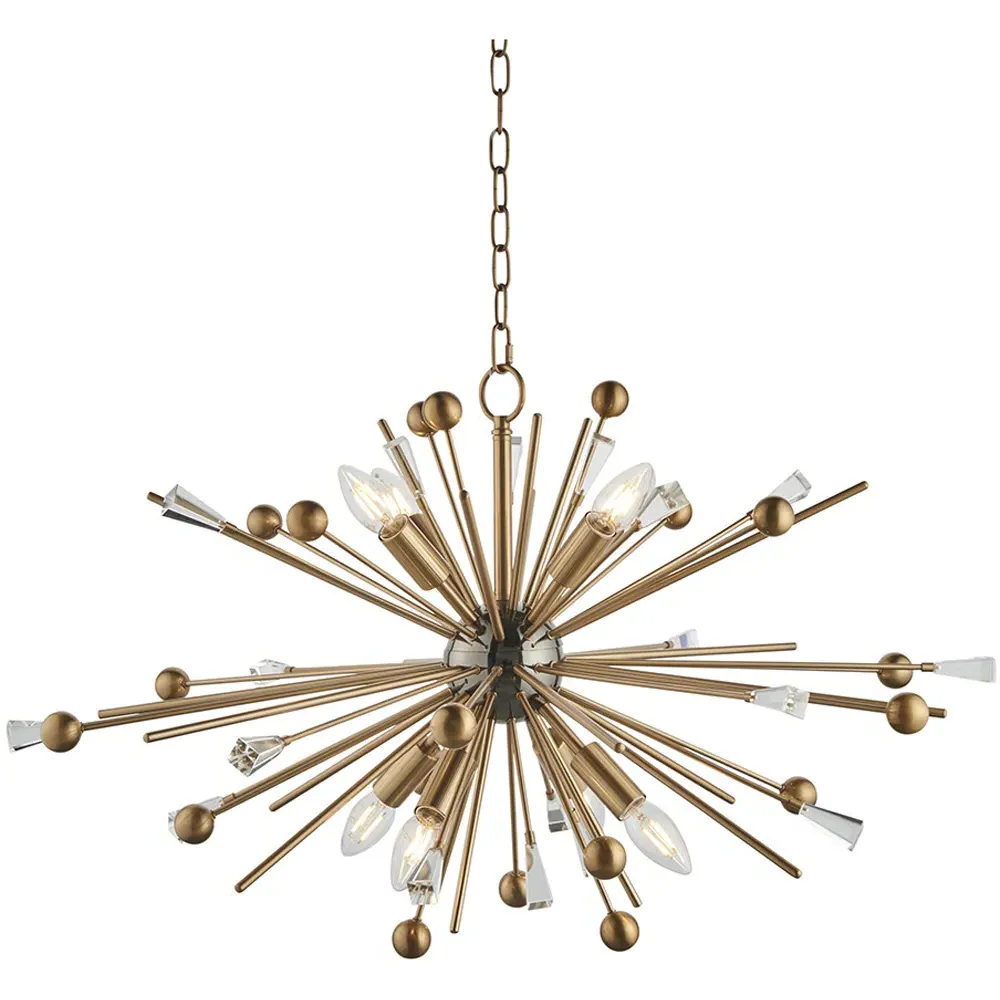 Taormina 8 Light Pendant Ceiling Light - Black Nickel, Brass