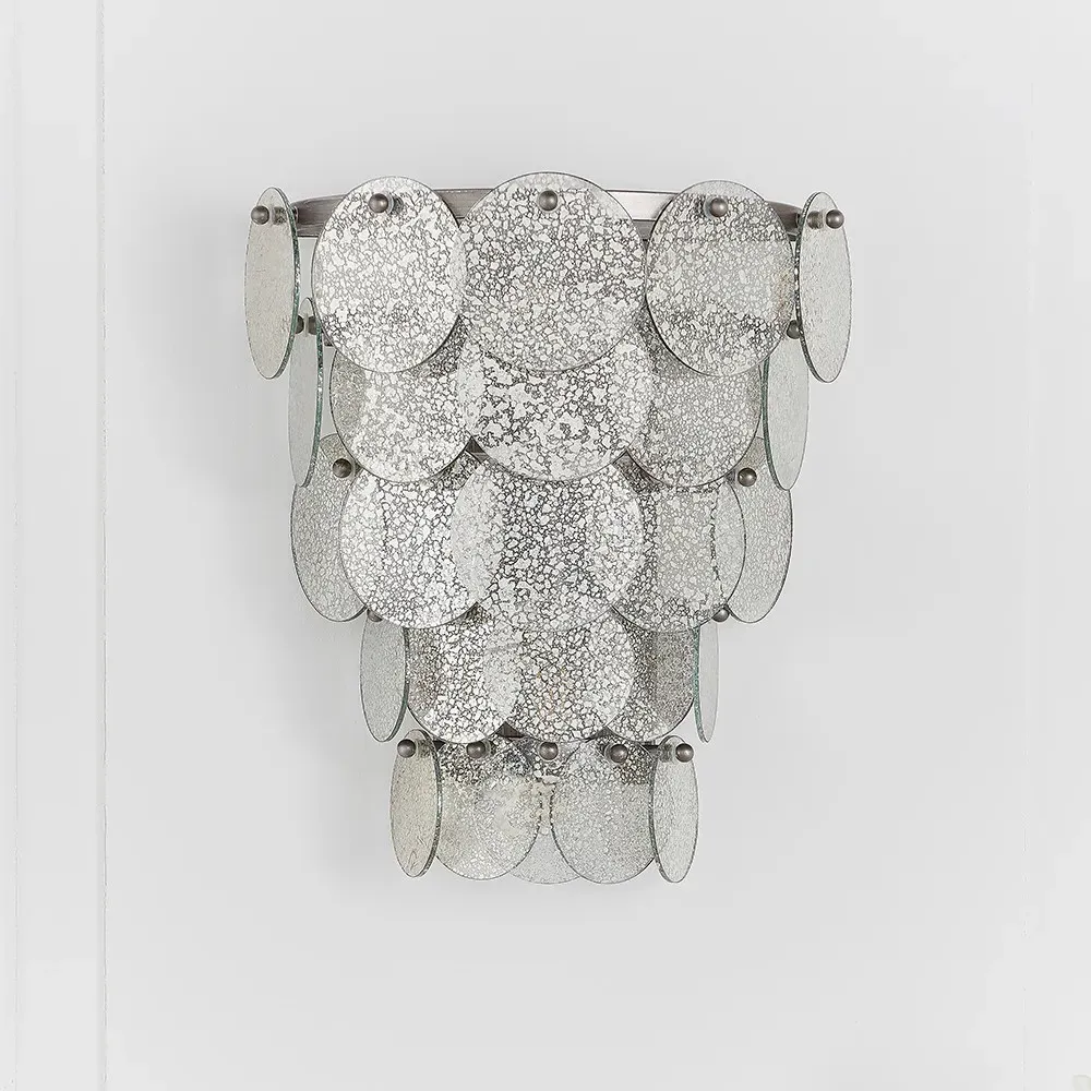 Trapani 2 Pack Glass Wall Light - Silver