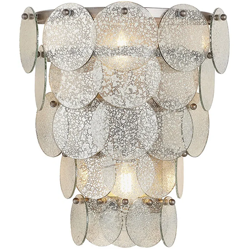 Trapani 2 Pack Glass Wall Light - Silver