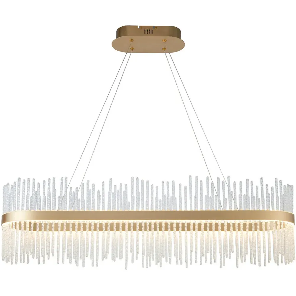 Trapani Bar Pendant Ceiling Light - Gold, Clear Glass