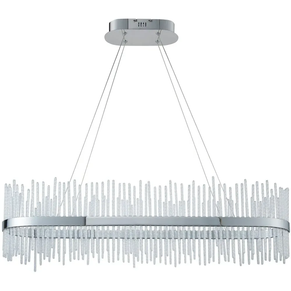 Trapani Bar Pendant Light - Silver, Clear Glass