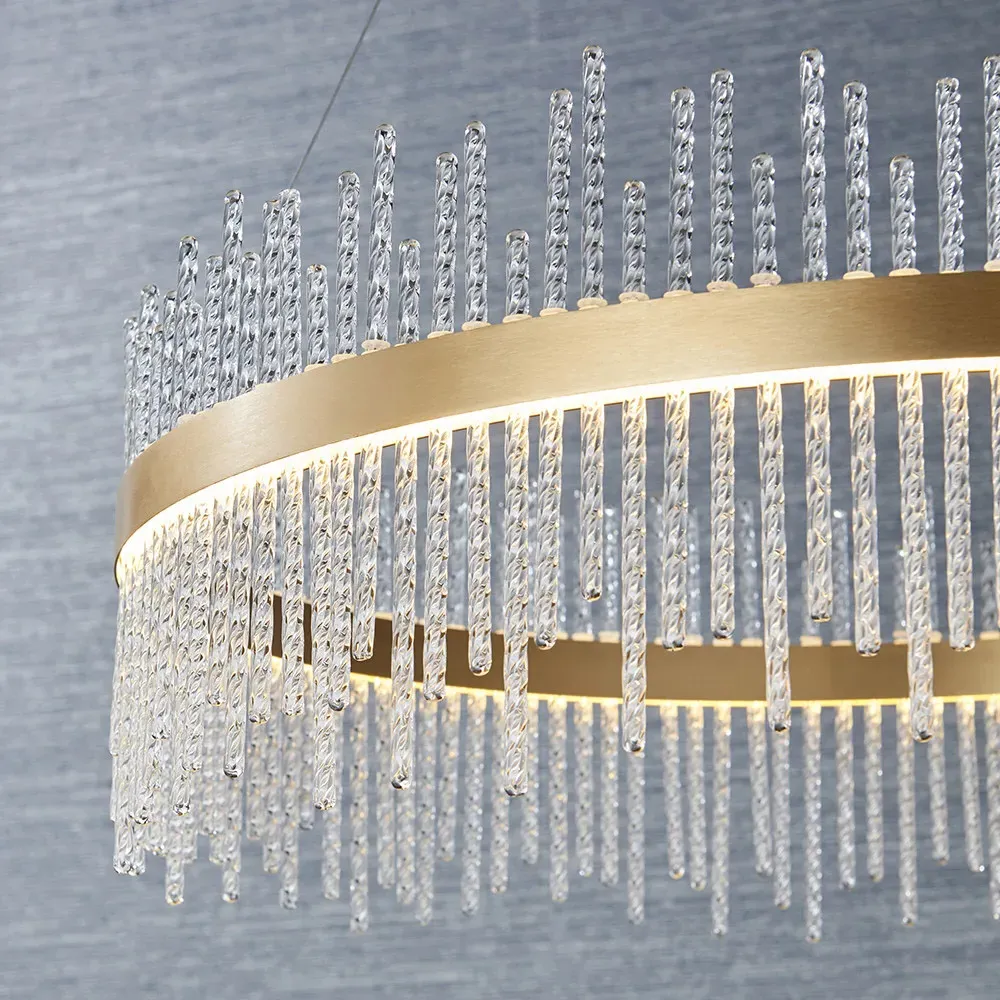 Trapani Glass Pendant Light - Gold
