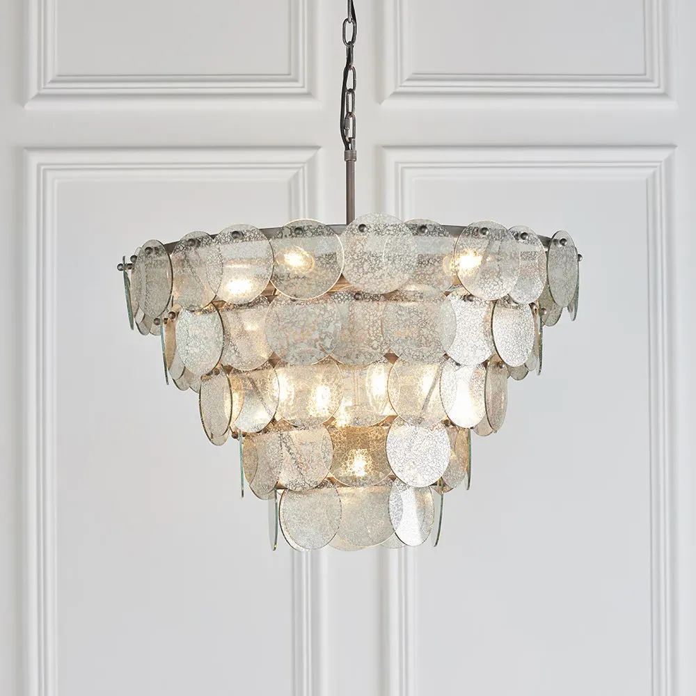 Trapani Glass Pendant Light - Silver