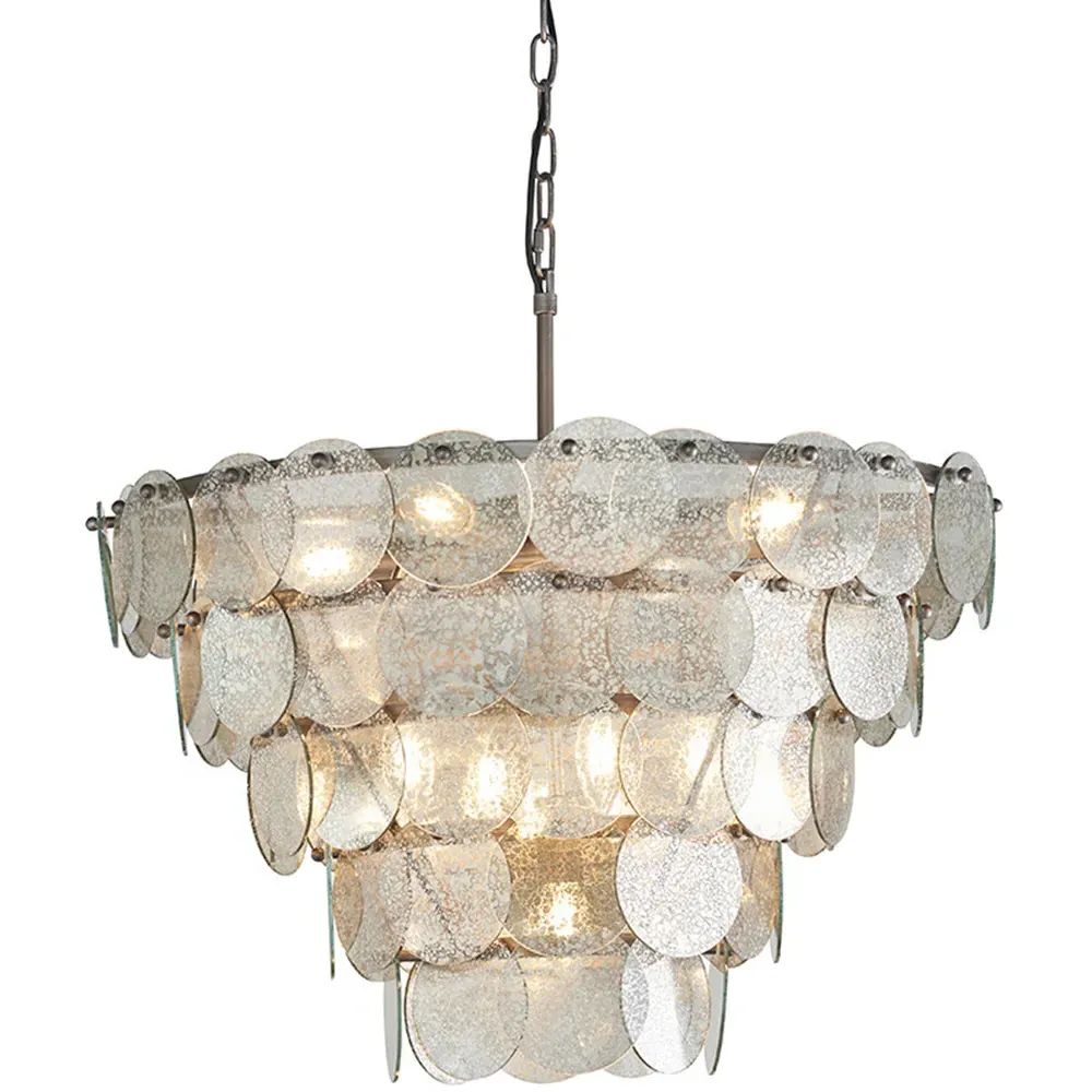 Trapani Glass Pendant Light - Silver