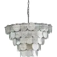 Trapani Glass Pendant Light - Silver