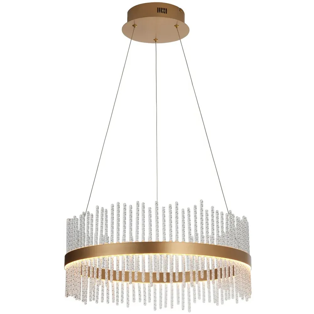 Trapani Pendant Light with Integrated LED - Gold, Glass