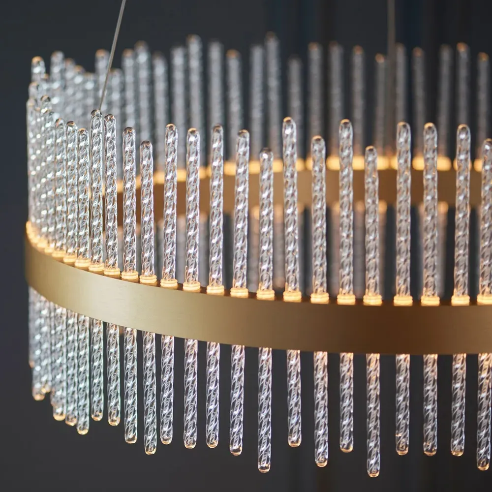 Trapani Pendant Light with Integrated LED - Gold, Glass