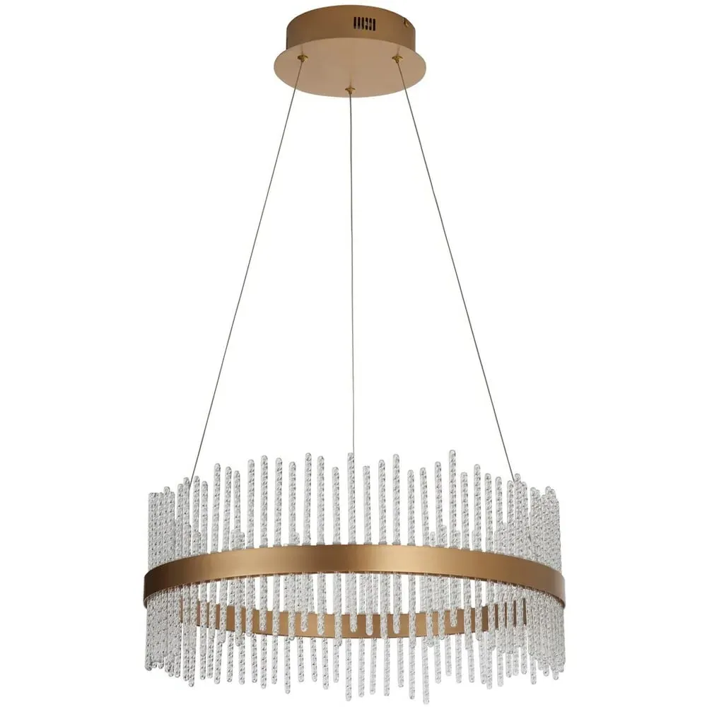 Trapani Pendant Light with Integrated LED - Gold, Glass image