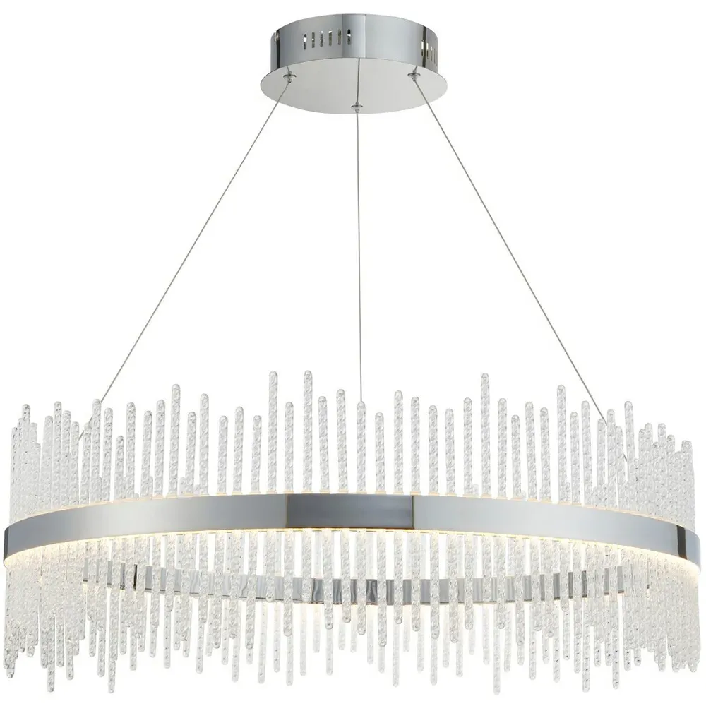 Trapani Pendant Light with Integrated LED - Silver, Glass