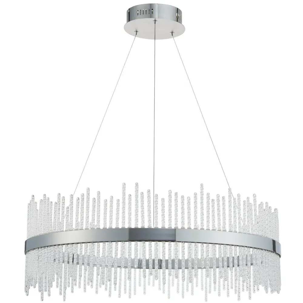 Trapani Pendant Light with Integrated LED - Silver, Glass