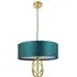 Trento 3 Light Pendant Ceiling Light - Gold, Satin Fabric