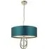 Trento 3 Light Pendant Ceiling Light - Silver, Satin Fabric