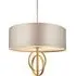 Trento 5 Light Pendant Ceiling Light - Gold, Satin Fabric
