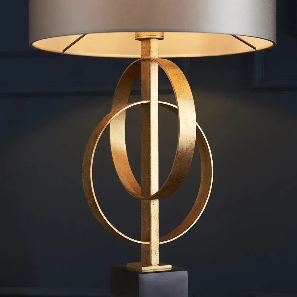 Trento Table Lamp - Gold, Satin Fabric