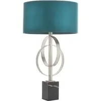 Trento Table Lamp - Silver, Satin Fabric