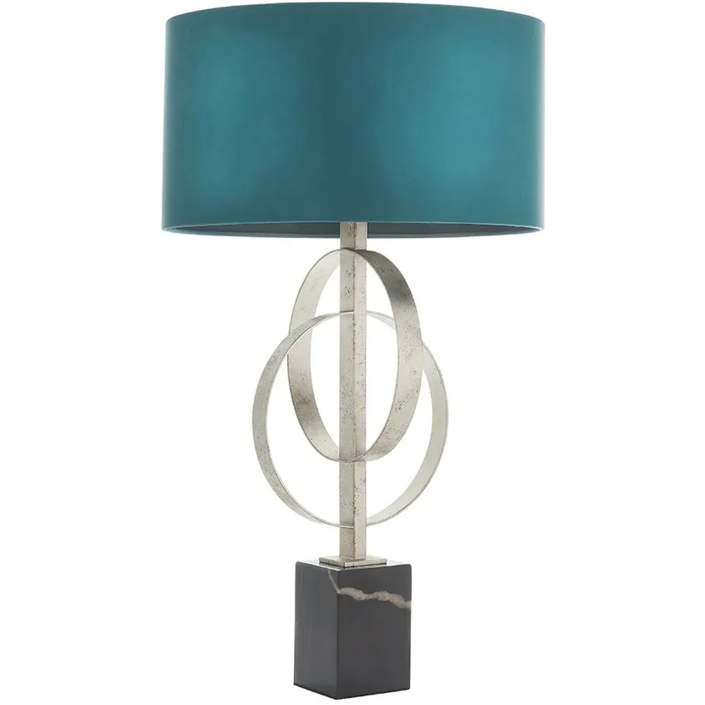 Trento Table Lamp - Silver, Satin Fabric