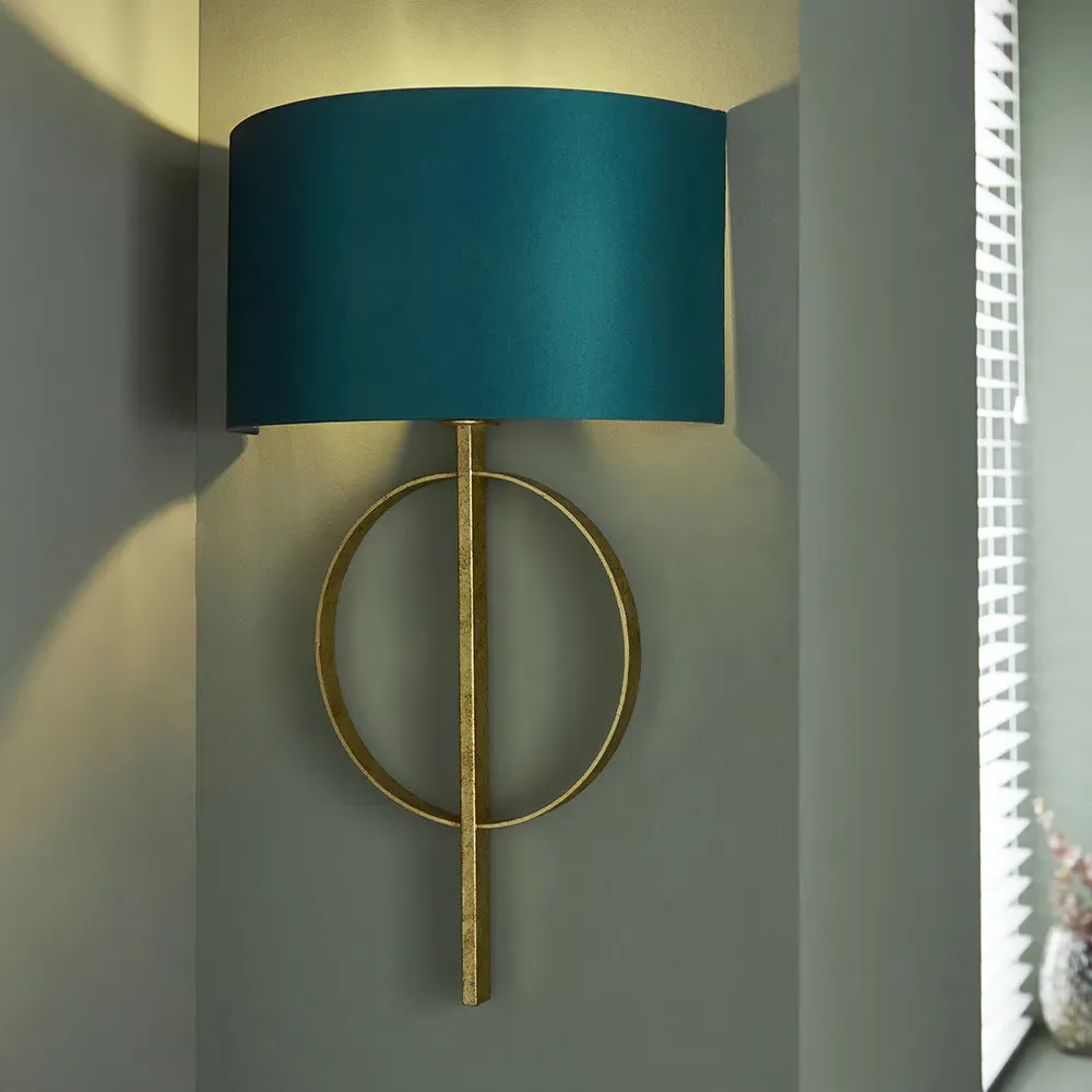 Trento Wall Lamp - Gold, Satin Fabric
