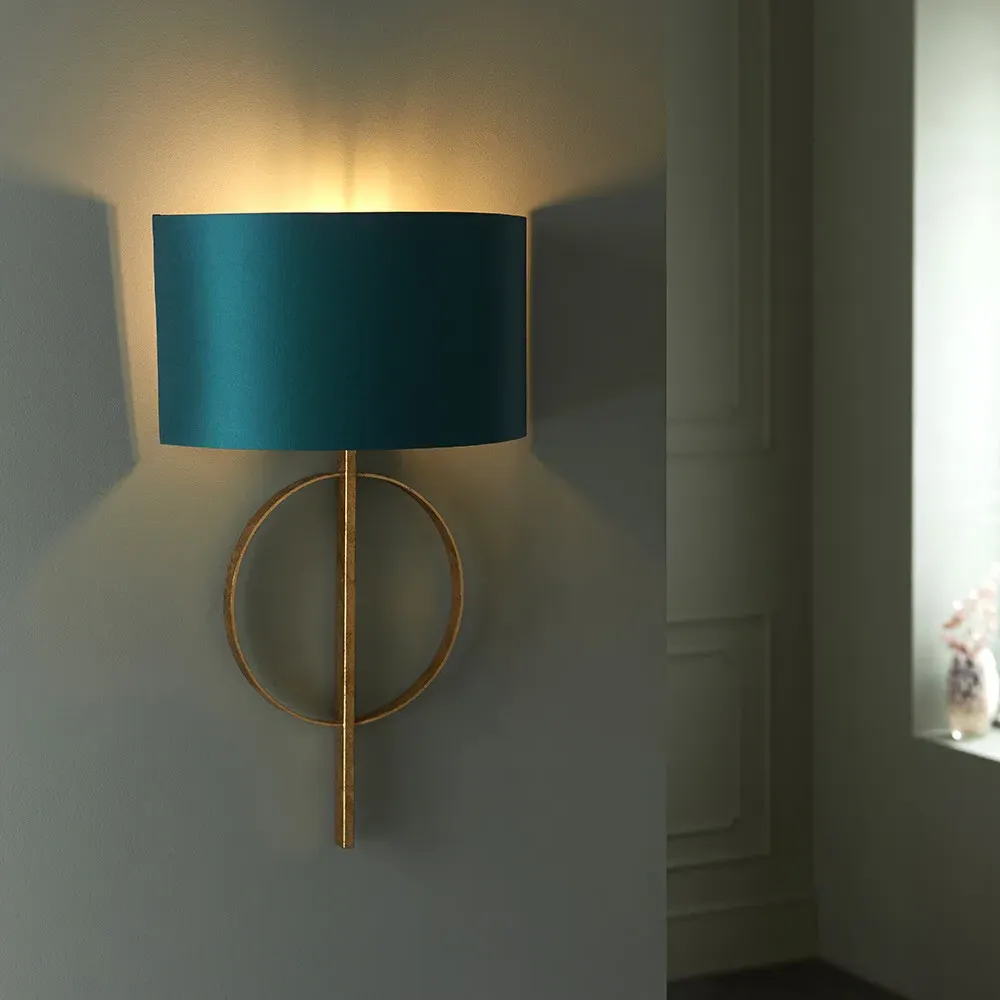 Trento Wall Lamp - Gold, Satin Fabric