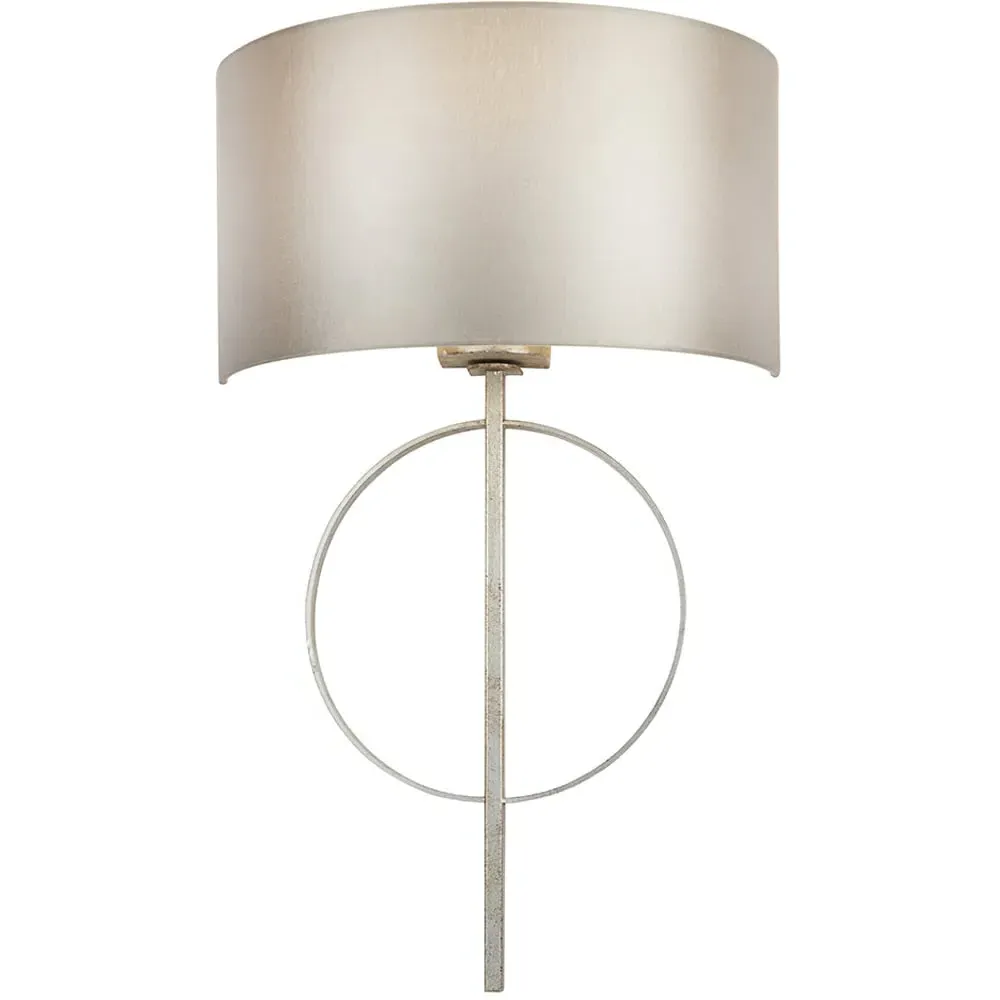 Trento Wall Lamp - Silver, Satin Fabric