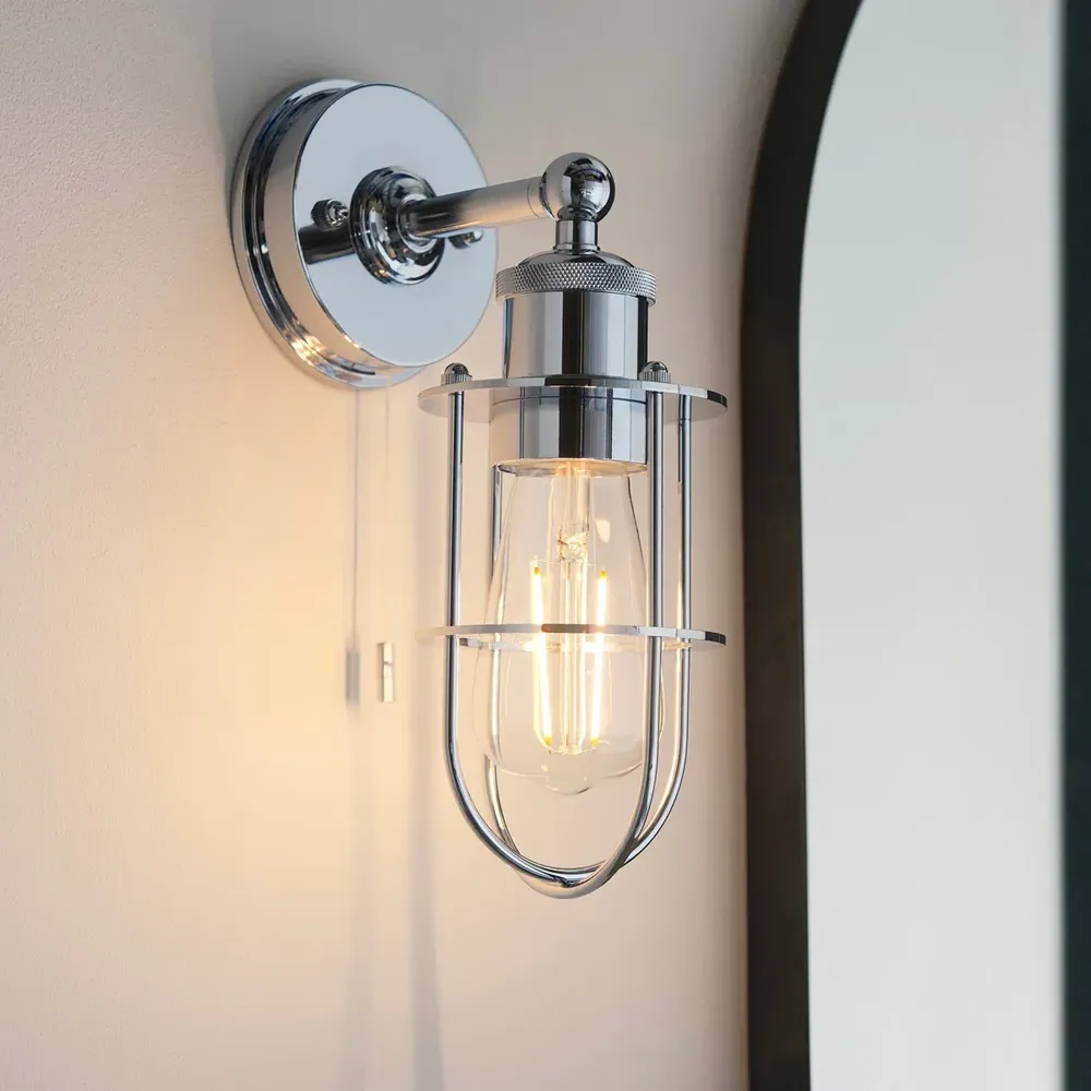 Treviso Chrome Metal Wall Lamp - Silver