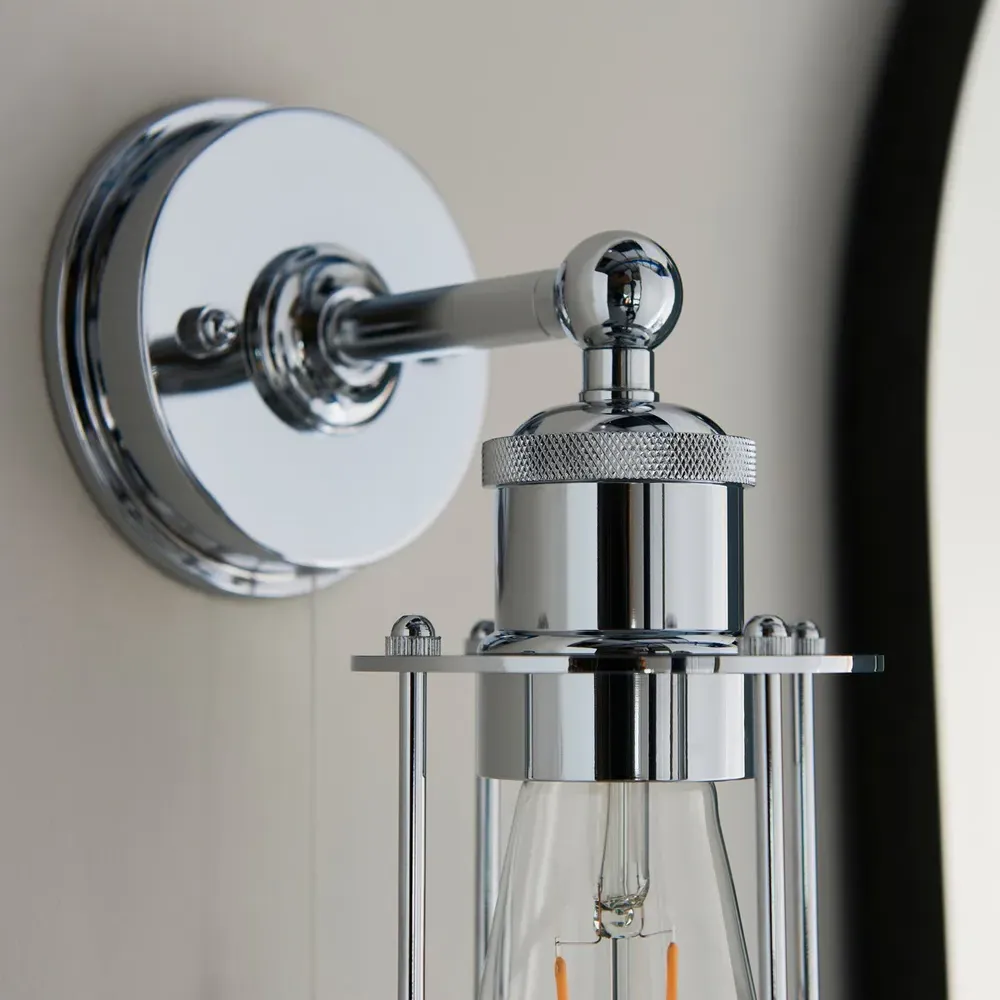 Treviso Chrome Metal Wall Lamp - Silver