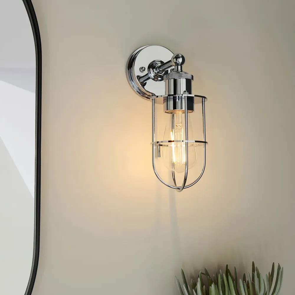 Treviso Chrome Metal Wall Lamp - Silver