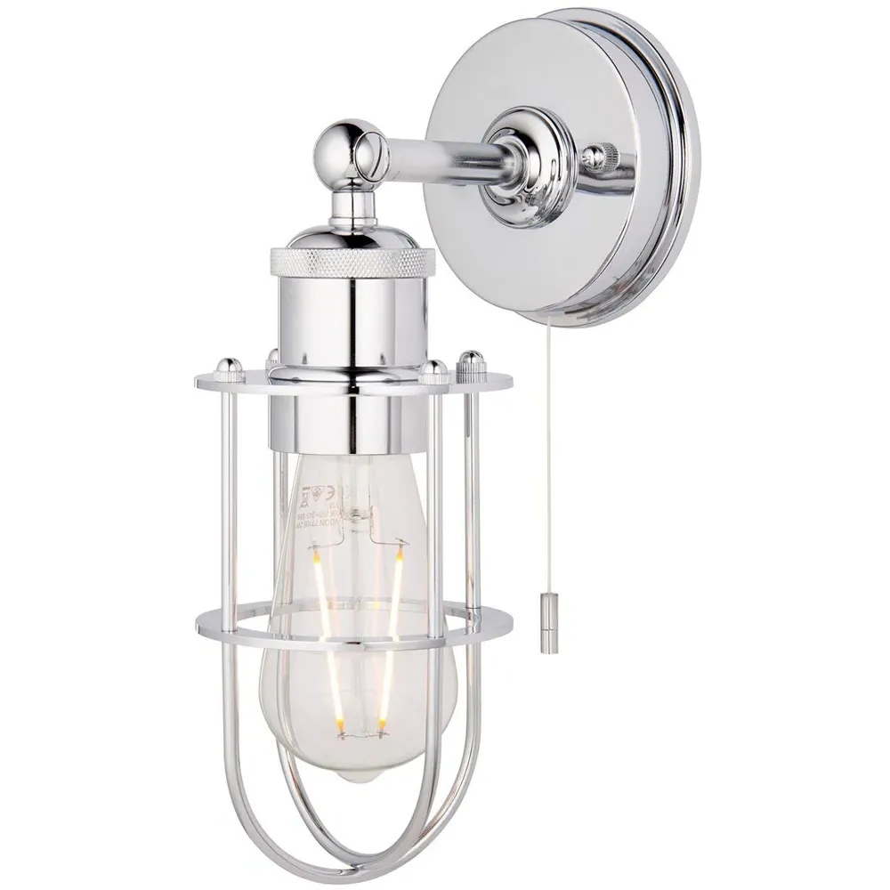 Treviso Chrome Metal Wall Lamp - Silver