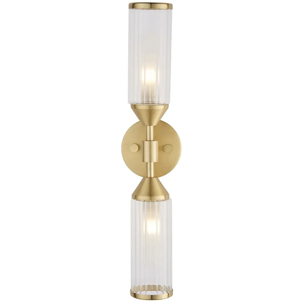 Trieste 2 Light Wall Lamp - Satin Brass, Frosted Glass