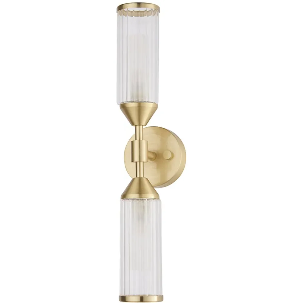 Trieste 2 Light Wall Lamp - Satin Brass, Frosted Glass image